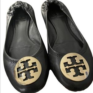 Tory Burch black classic reva ballet flats size 8